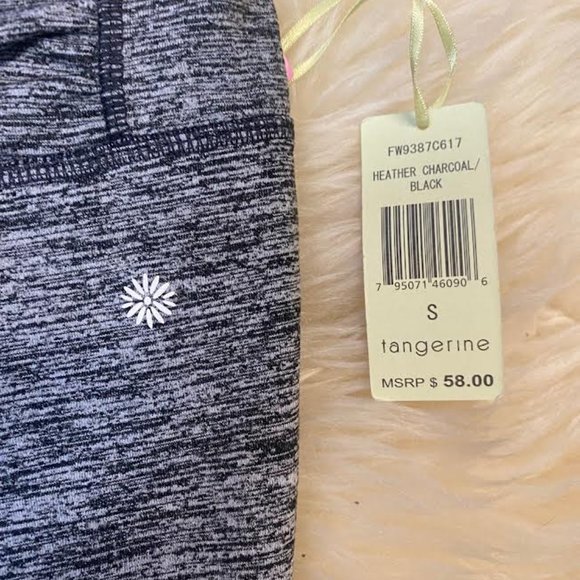 NWT $58 TANGARINE Women S Zipper CAPRI ACTIVEWEAR Cropped Tights Legging in Grey - Picture 7 of 7